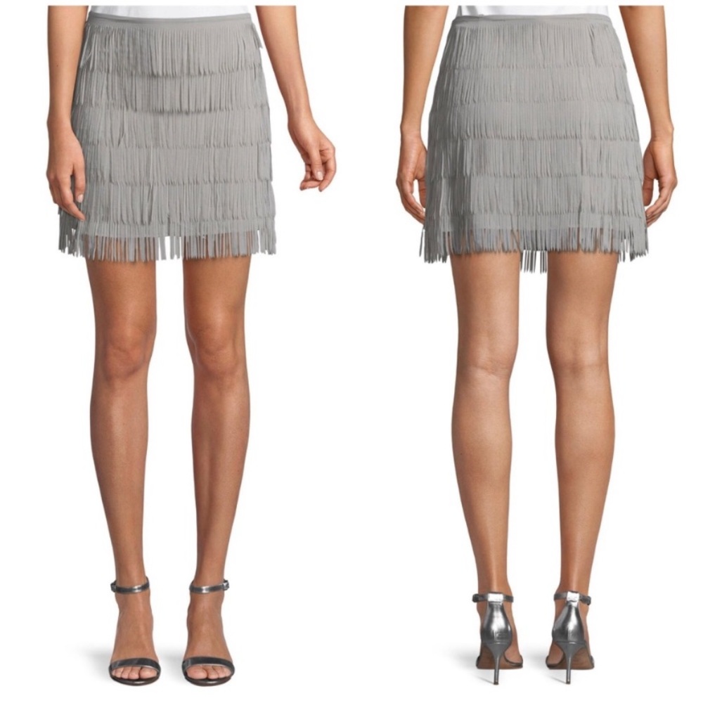 Show me your mummu grey fringe skirt